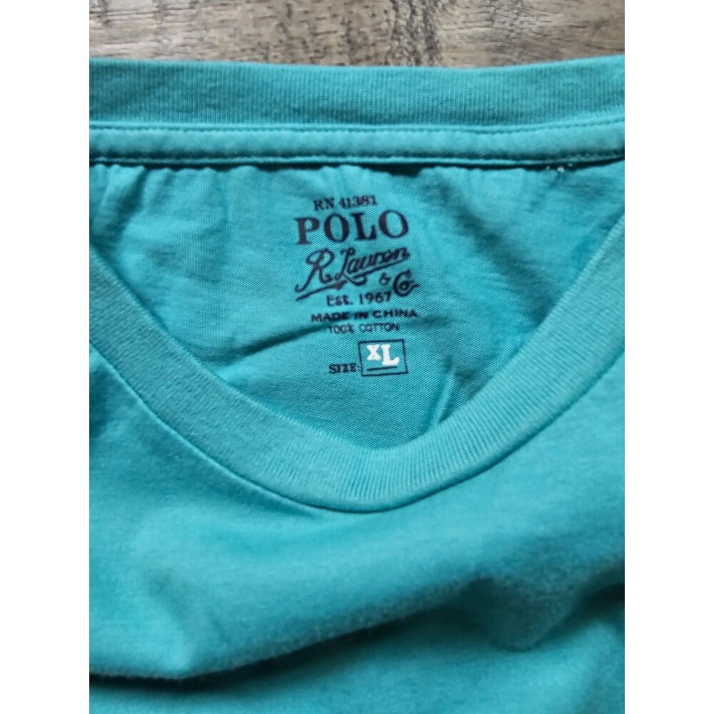 Polo Ralph Lauren Men's Turquoise Pocket Tee Embroidered Polo Pony XL